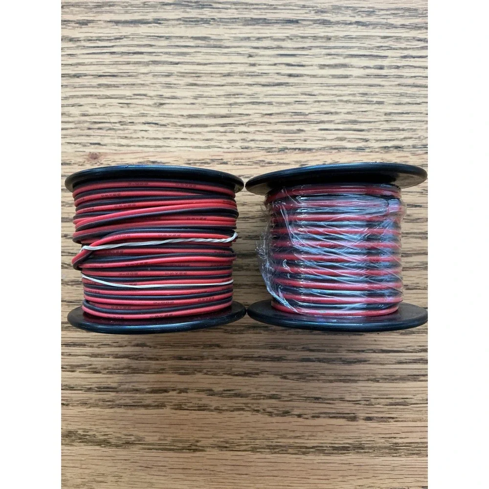 Haerkn 22 AWG Electrical Wire Spools Red Black 200C Stranded Copper 2 Pack